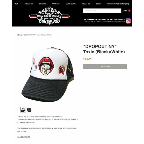 Rare DROPOUT NY" Toxic (Black×White) Cap Made In Japan - Picture 8 of 9